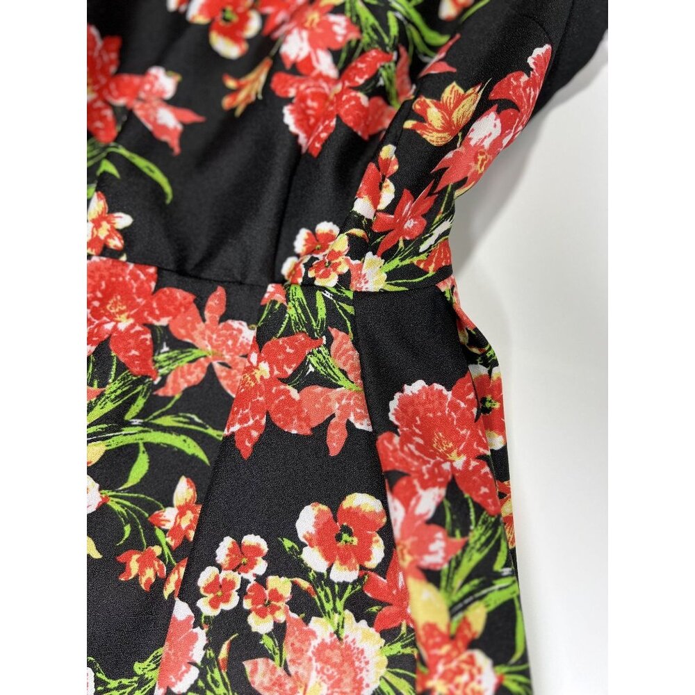 Love With Derek Size S Womens Dress Black Floral Sleeveless Back Zipper - Picture 6 of 8